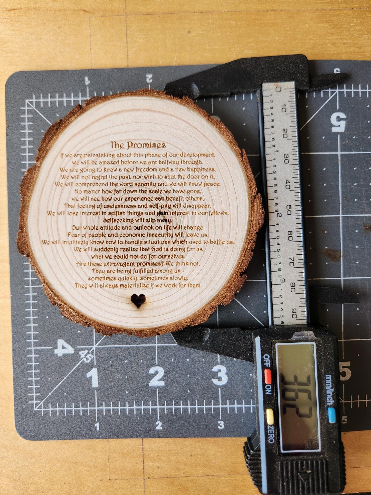 AA Sobriety Gift: Engraved Wood Slice Medallion - Alcoholics Anonymous Recovery