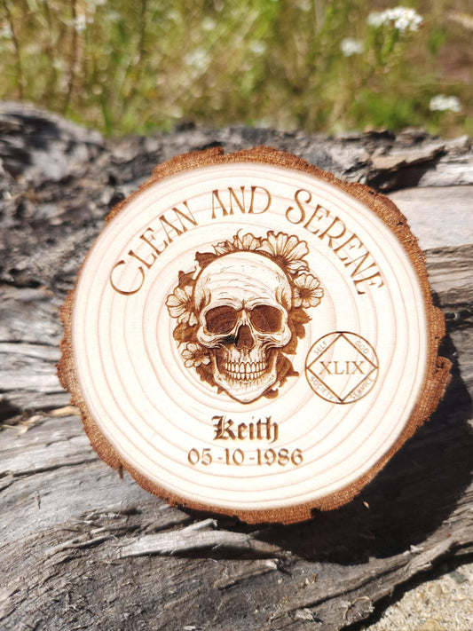 Clean and Serene Smiling Skull Flowers