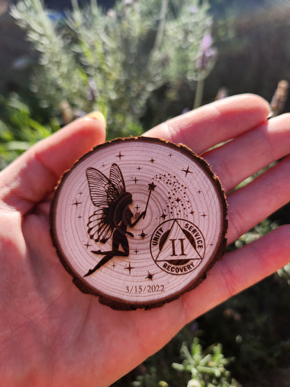 Fairy in a Starry Sky AA NA recovery gift with display stand