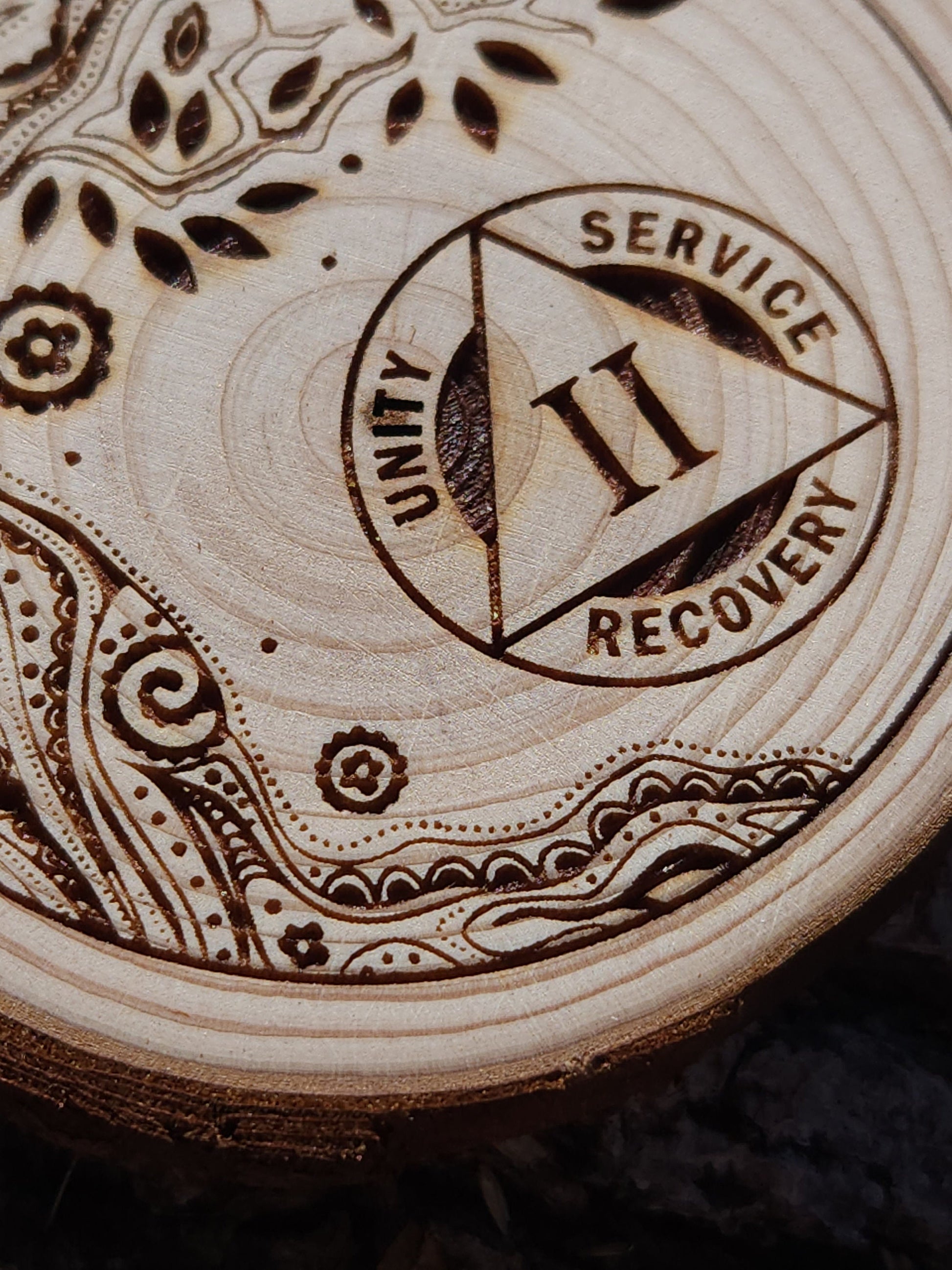 Tribal Roots Tree of Life AA NA recovery gift with display stand