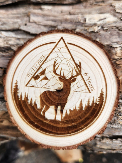 Majestic Buck personalized AA sobriety medallion front view