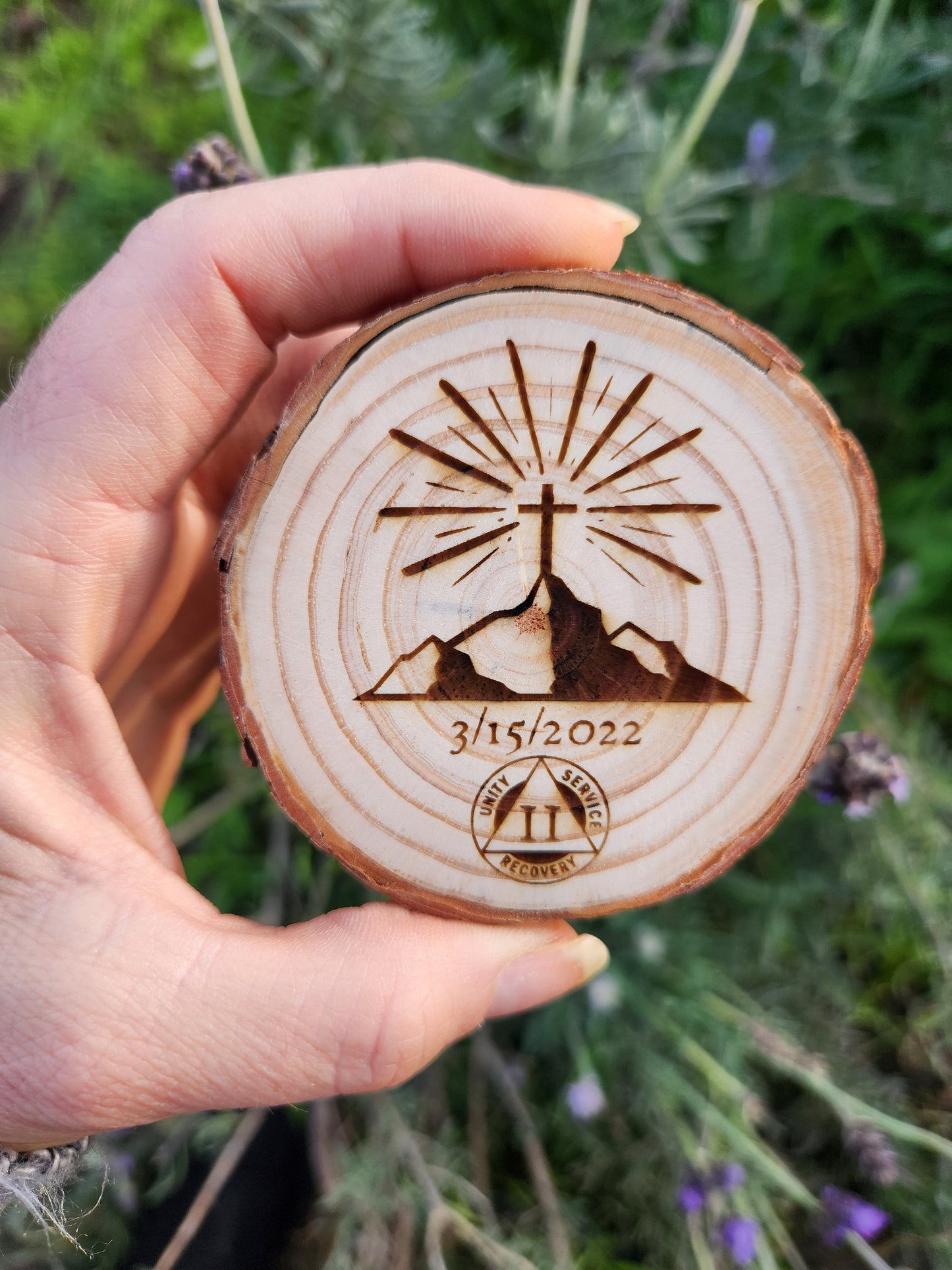 Faith on a Mountaintop AA NA recovery gift with display stand