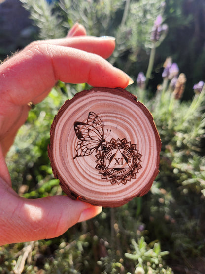 Butterfly Lotus Mandala AA NA recovery gift with display stand