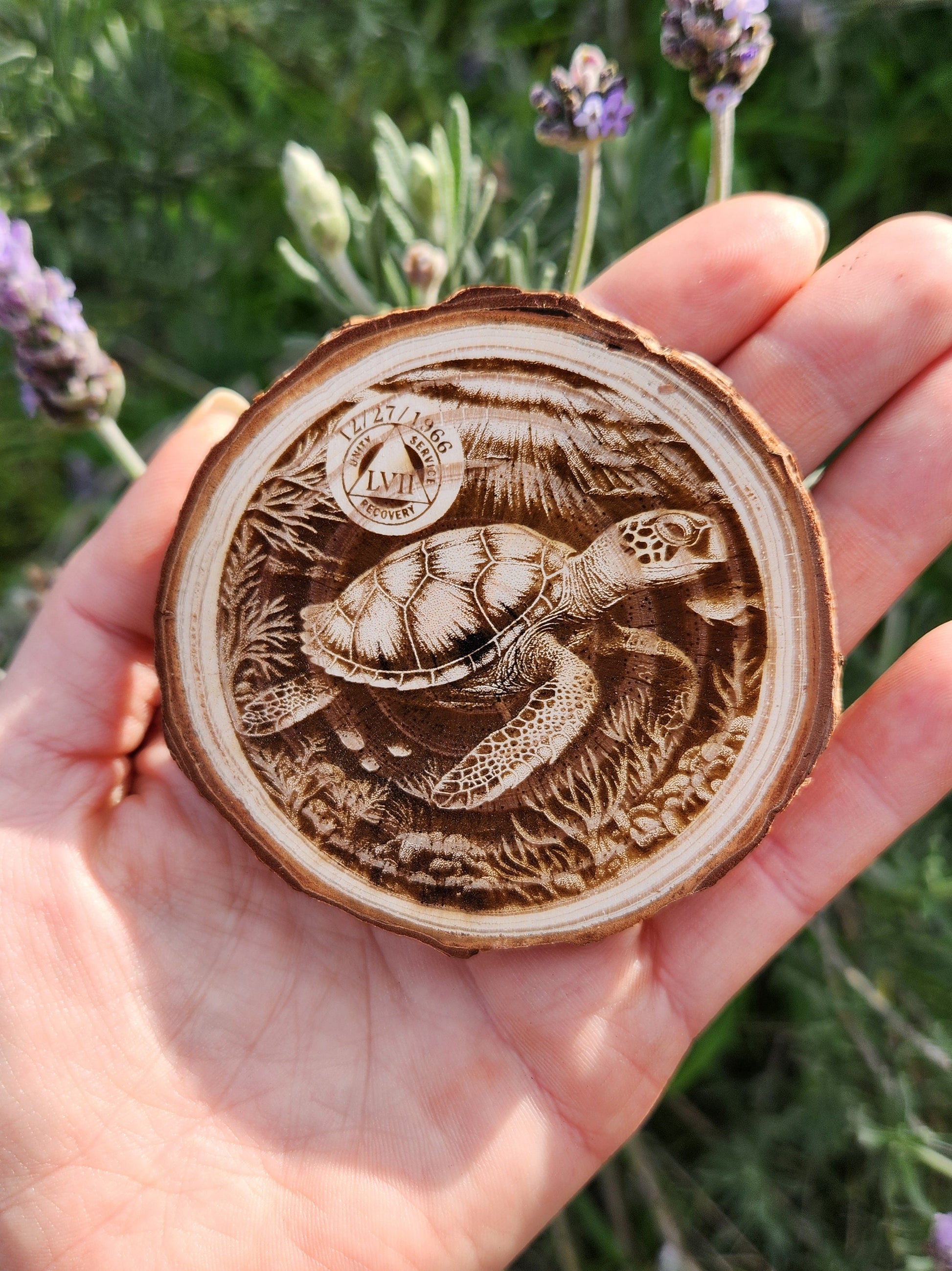 Thy Will Be Done Cross recovery chip back with serenity prayer