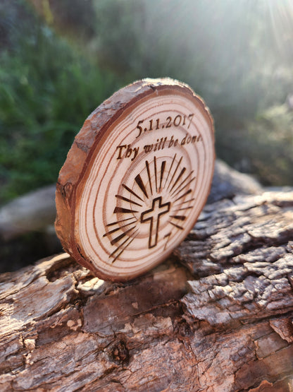 Thy Will Be Done Cross AA NA recovery gift with display stand