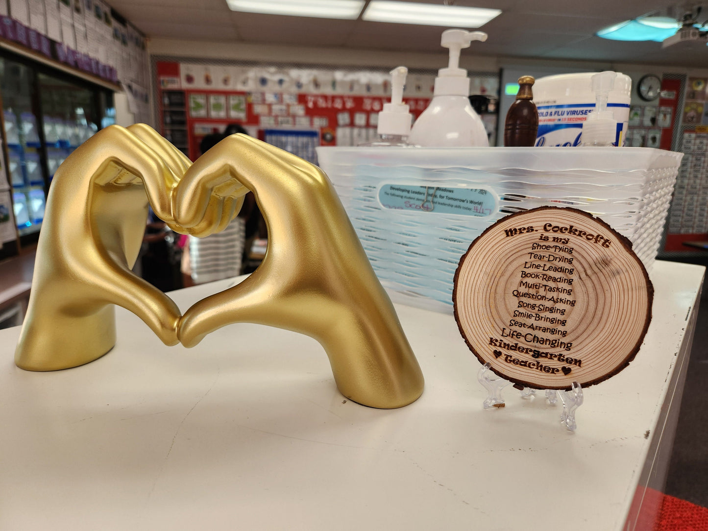 Personalized Teacher Gift for Any Grade Custom Made for Her Him Display w/FREE Stand - Handcrafted Sobriety Chip Design