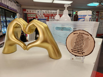 Personalized Teacher Gift for Any Grade Custom Made for Her Him Display w/FREE Stand - Handcrafted Sobriety Chip Design