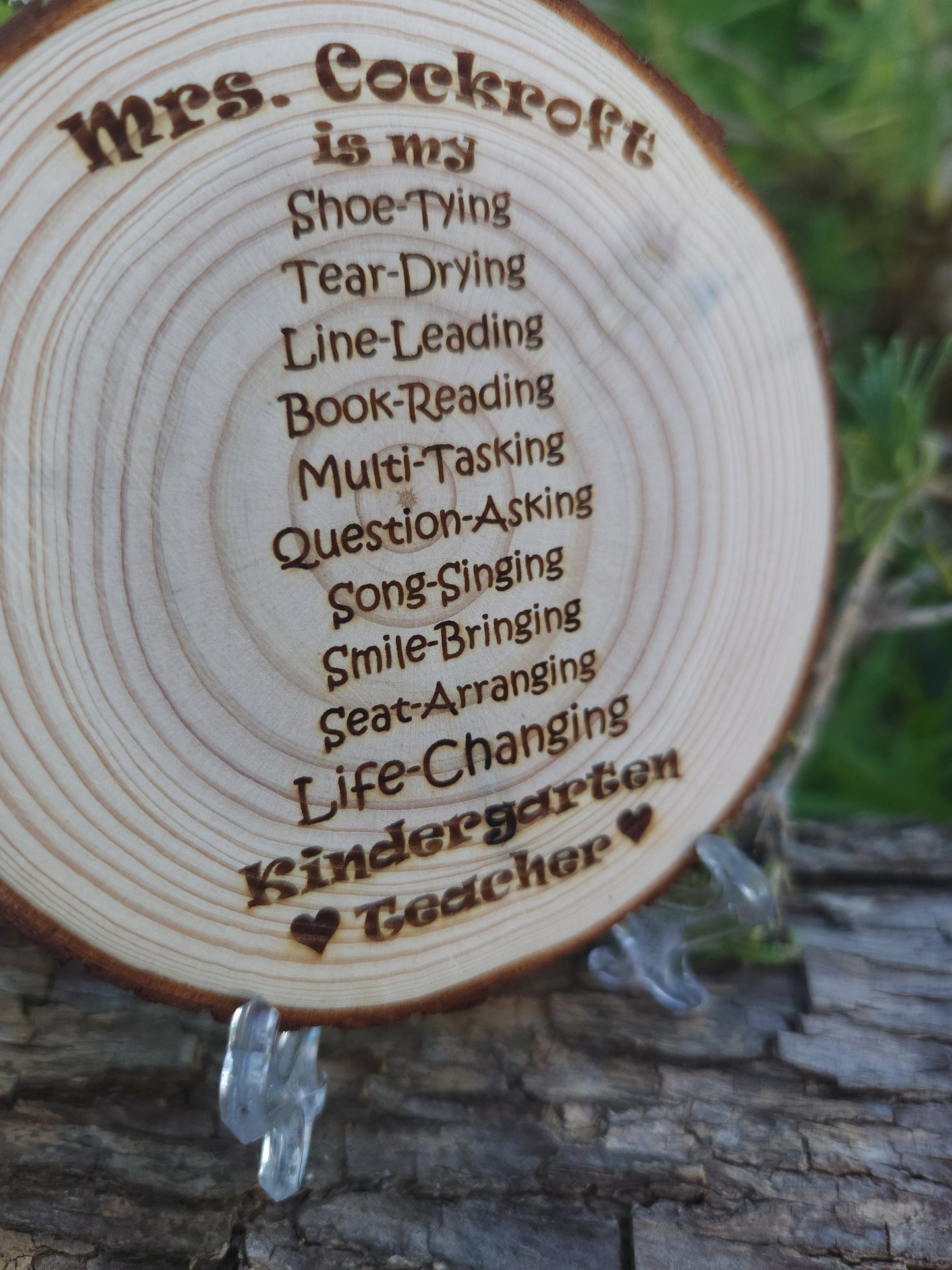 Personalized Teacher Gift for Any Grade Custom Made for Her Him Display w/FREE Stand - Personalized Milestone Medallion Detail