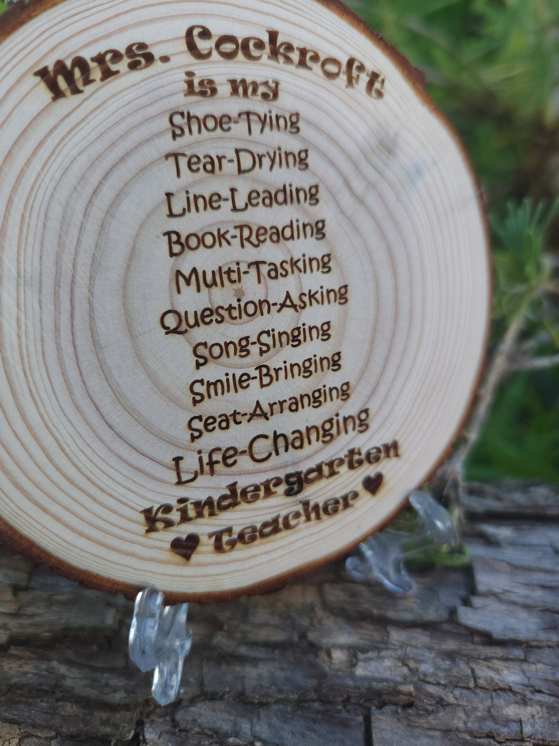 Personalized Teacher Gift for Any Grade Custom Made for Her Him Display w/FREE Stand - Personalized Milestone Medallion Detail