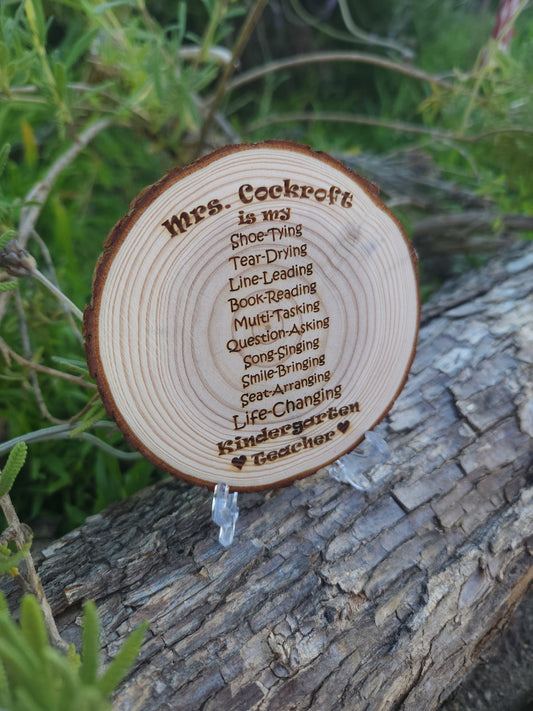 Teacher Gift for Any Grade personalized engraved wood gift