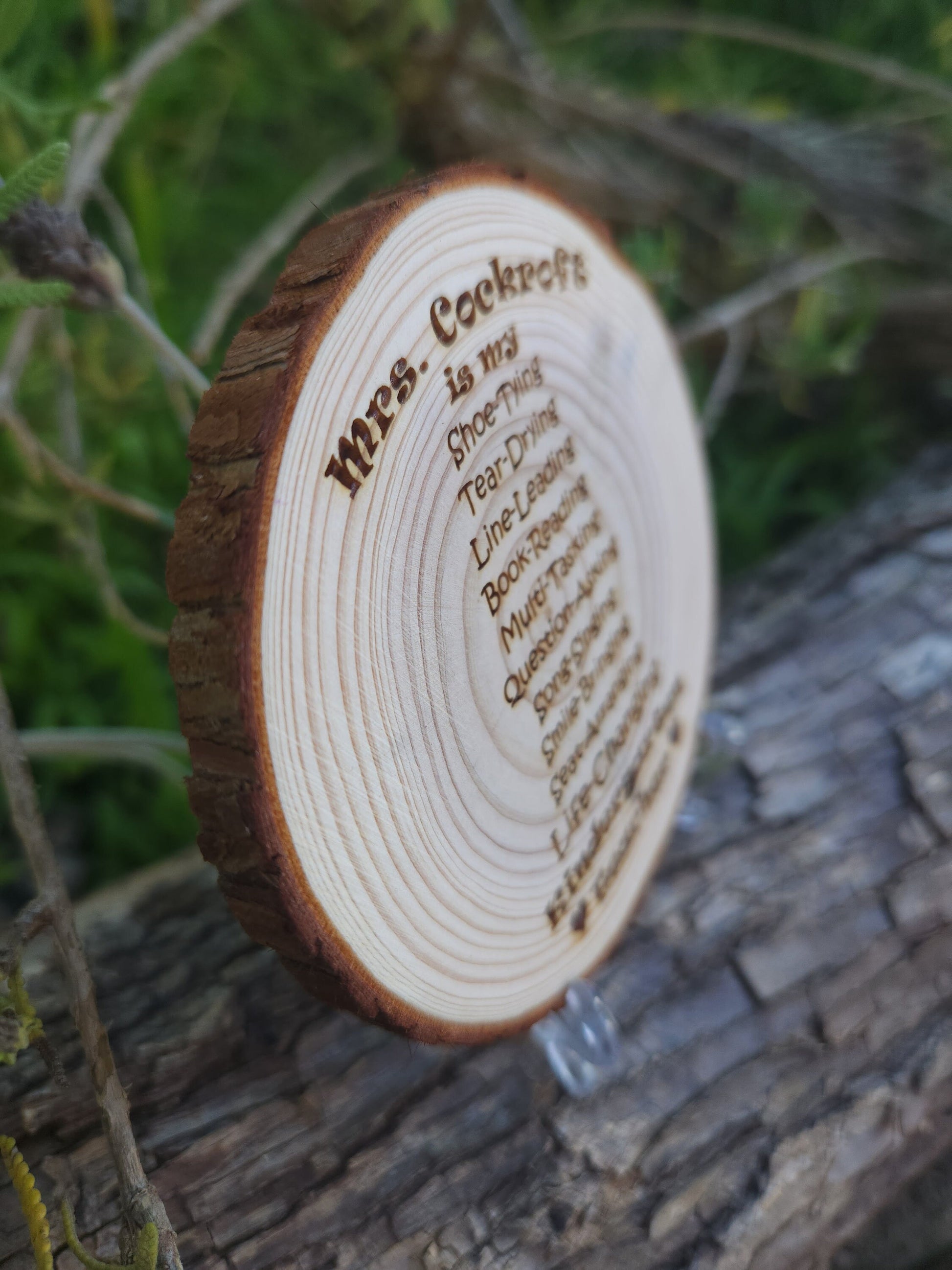 Personalized Teacher Gift for Any Grade Custom Made for Her Him Display w/FREE Stand - Laser Engraved Artwork Detail