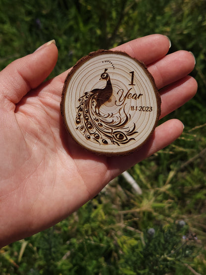 The Humble Peacock recovery chip back with serenity prayer