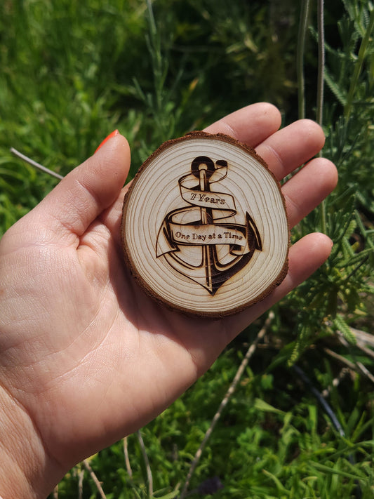 Anchor of Strength - Personalized Milestone Medallion Detail