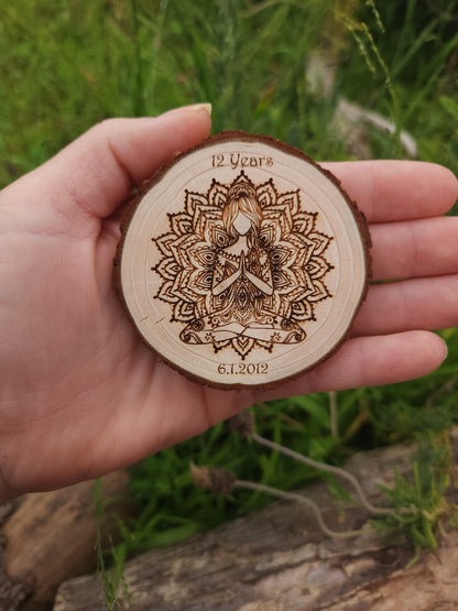 Mama Lotus recovery chip back with serenity prayer