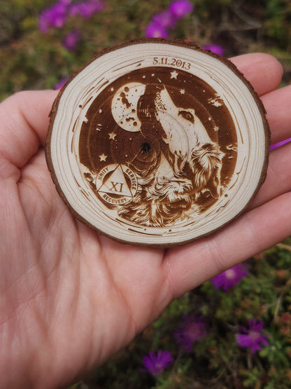 Thy Will Be Done Cross recovery chip back with serenity prayer