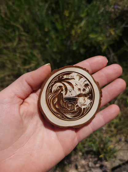 Ocean Goddess recovery chip back with serenity prayer