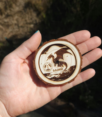 Dragon of the Sea recovery chip back with serenity prayer