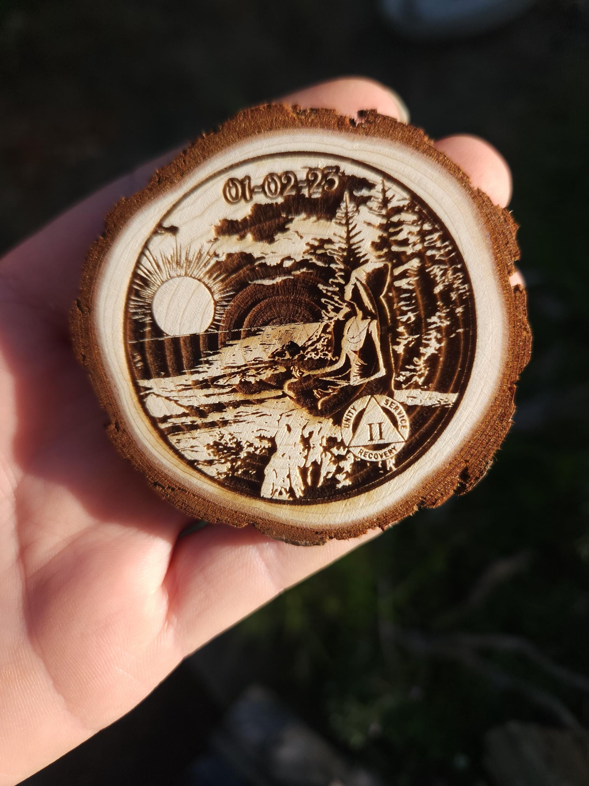 The Hippie Yogi recovery chip back with serenity prayer