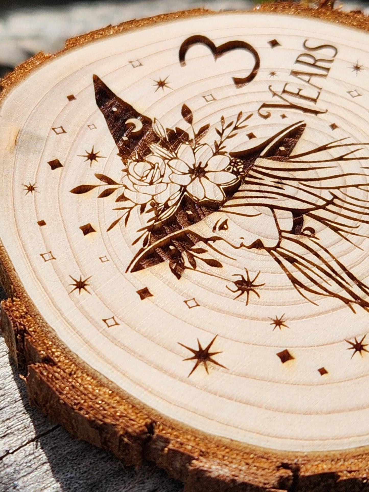 Mystical Magic Witch personalized AA sobriety medallion front view