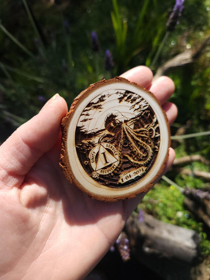 Octopus of Wisdom recovery chip back with serenity prayer