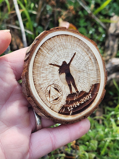 On Top of the World recovery chip back with serenity prayer