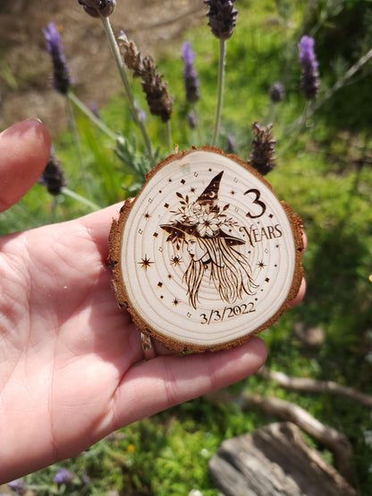 Mystical Magic Witch recovery chip back with serenity prayer