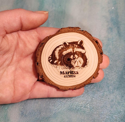 The Baffling Raccoon recovery chip back with serenity prayer