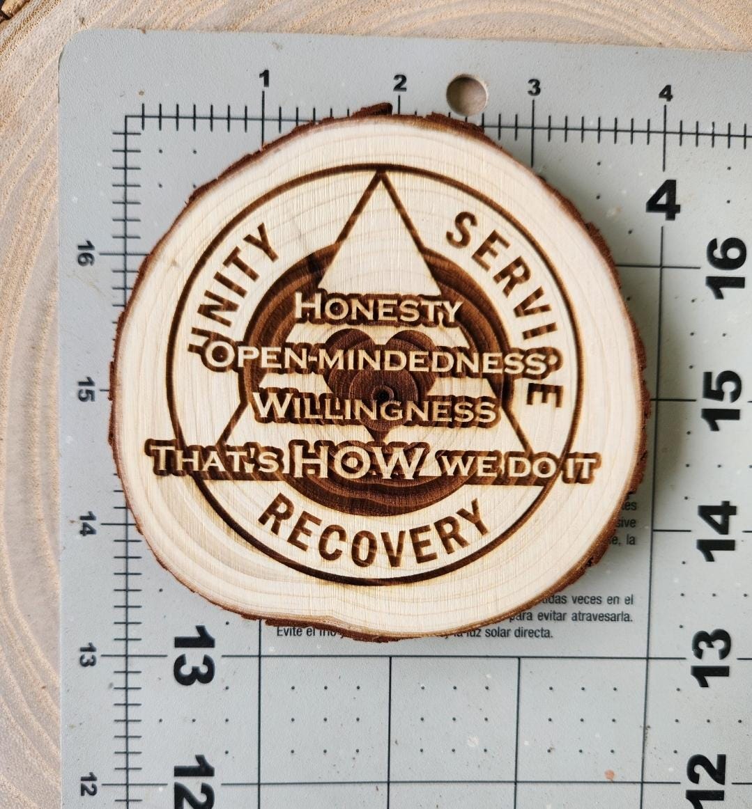 H.O.W. We Do It AA AA NA recovery gift with display stand