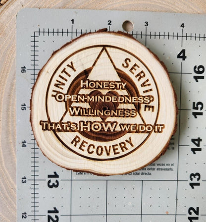 H.O.W. We Do It AA AA NA recovery gift with display stand