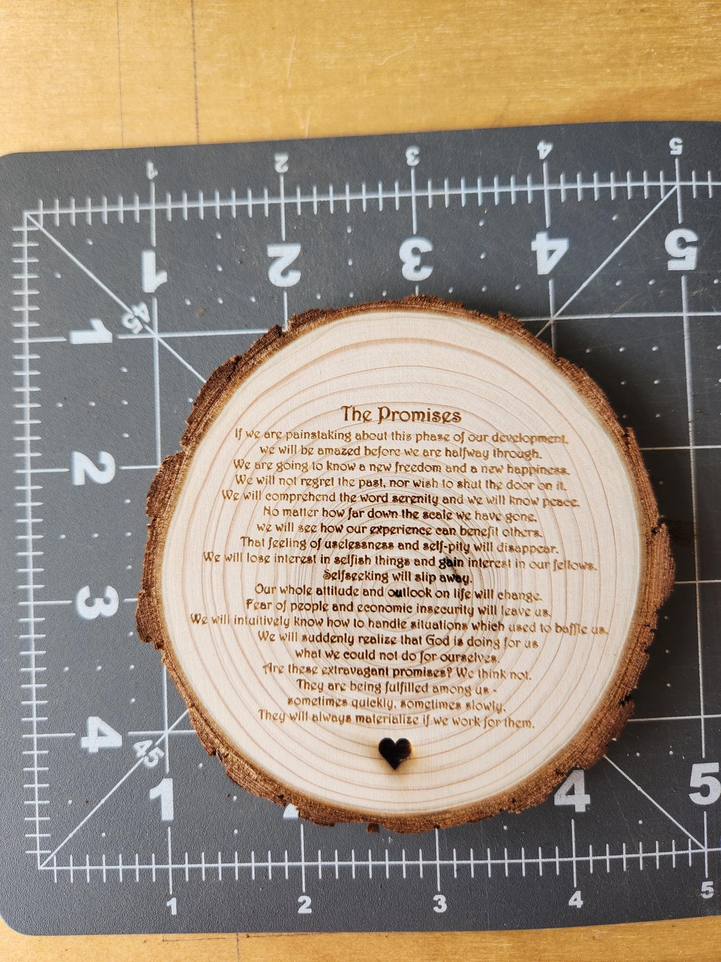 AA Milestone Gift: Engraved Wood Slice Medallion - Alcoholics Anonymous Wellness - Handcrafted Sobriety Chip Design