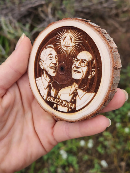 Thy Will Be Done Cross wood medallion natural grain detail